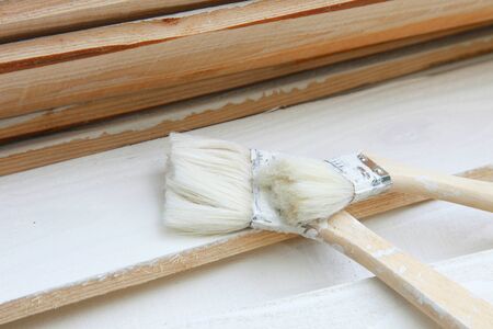 Wood painted white.の写真素材