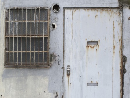 Iron door of the old buildingの写真素材