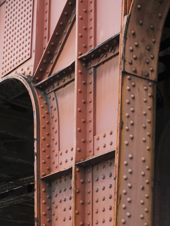 Old steel frame of the iron bridgeの写真素材