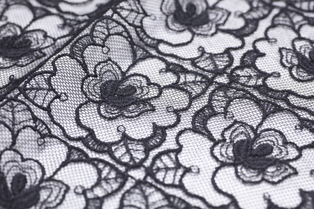 Handkerchief of black laceの写真素材