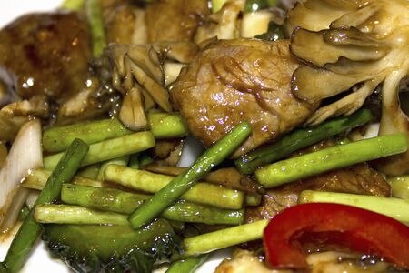 Fried fillet and vegetablesの写真素材