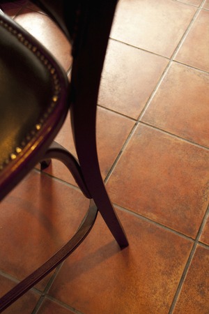 Chairs and terracotta floorsの写真素材