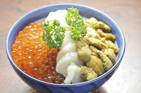 Seafood rice bowlの写真素材