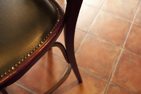 Chairs and terracotta floorsの写真素材