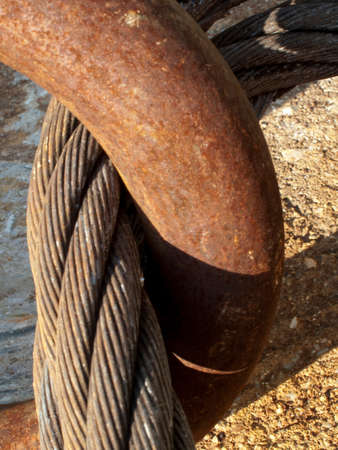 Rusty wire ropeの写真素材