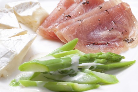 Raw ham salad and Kaman Bell cheeseの写真素材