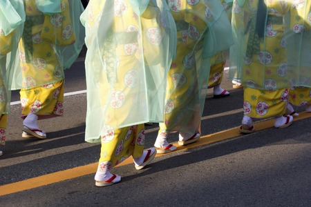 Yukata and sandals of the festival of the matrixの写真素材