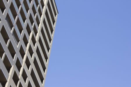 High rise apartment buildings and blue sky
