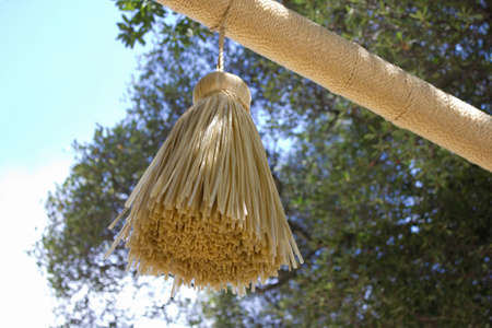 Rope of Ashiya shrineの写真素材