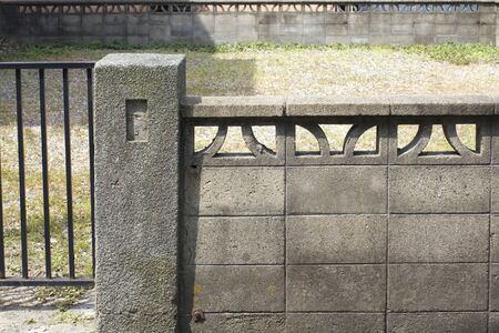 Site and block walls and gates of the demolished the houseの写真素材
