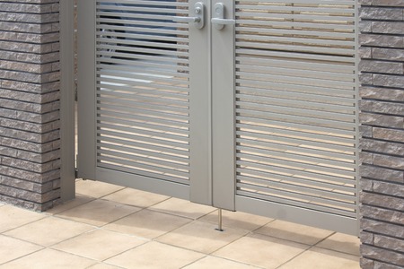 Stainless steel gates of detached house