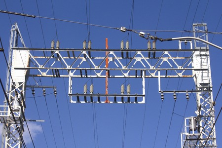 Overhead wire and steel railway