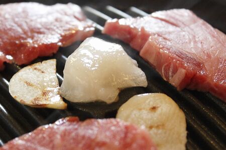 Teppanyaki of Omi beefの写真素材