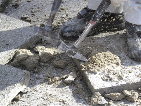 Road construction jackhammers