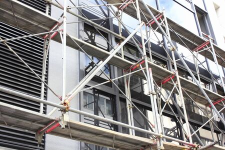 Scaffolding at a construction site