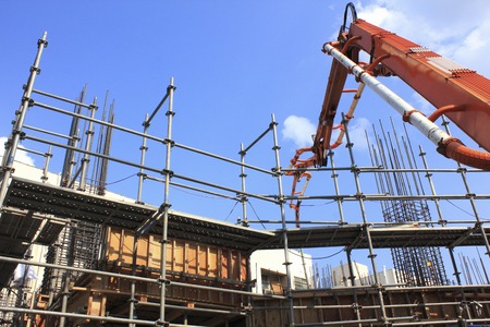 Construction site of the scaffold and the raw Konponpu