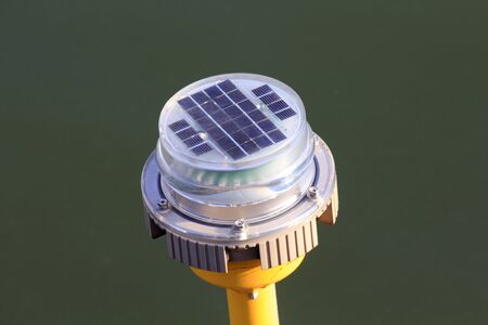 Buoy that was installed a small solar panelの写真素材