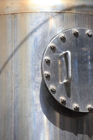 Round door of stainless steel tanksの写真素材