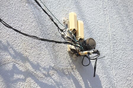 Telephone drop wire of private house