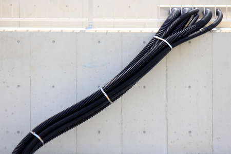 Bundles of wire cover building construction siteの写真素材