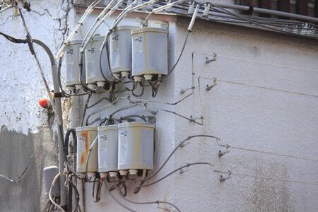 Capacitor of neon tubeの写真素材