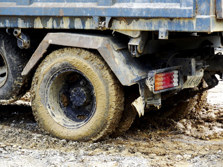 Small dump truck of construction siteの写真素材
