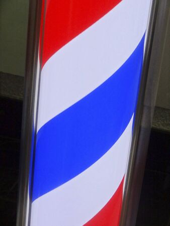 Barber tricolor signboardの写真素材