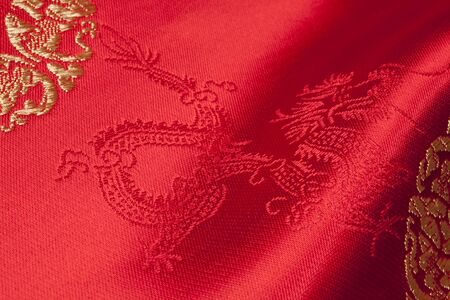 China fabric dragon background patternの写真素材
