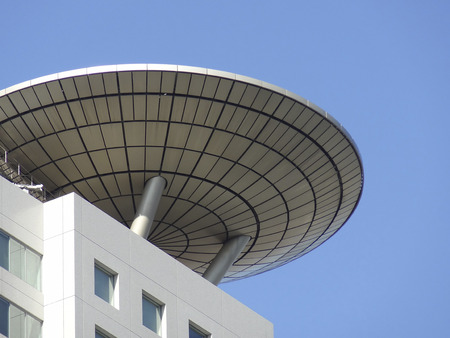 High-rise building rooftop heliportの写真素材