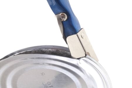 Empty cans that opened the lid can openerの写真素材