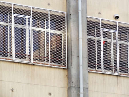 The window of the security fence of the building