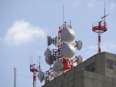 Building rooftop of the parabolic antenna