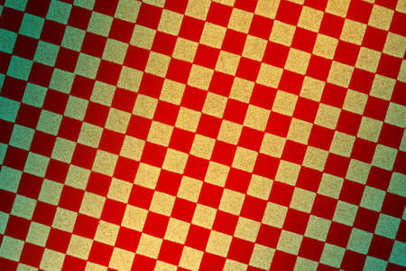 Checkered pattern of red and goldの写真素材