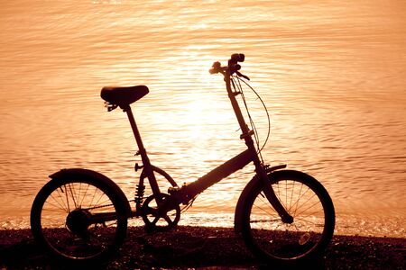 Lakeside bicycleの写真素材