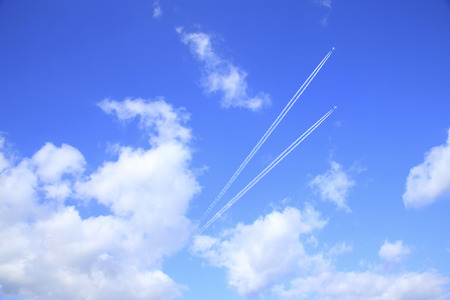 Blue sky and contrail