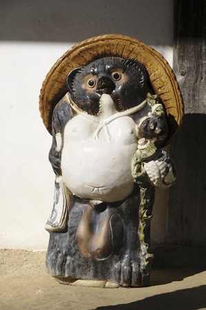 Raccoon dog figurineの写真素材