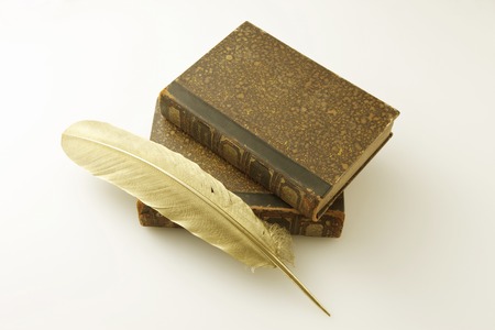 Book of gold feathers and antiqueの写真素材