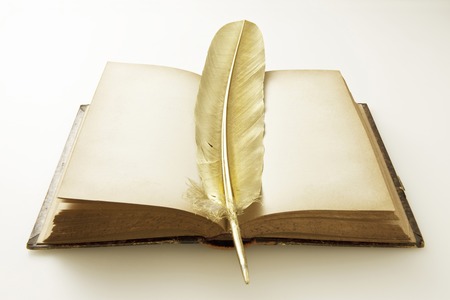 Book of gold feathers and antiqueの写真素材