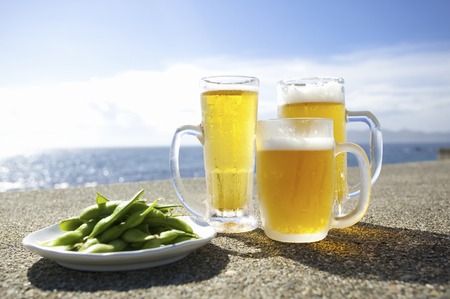 Beers and Edamameの写真素材