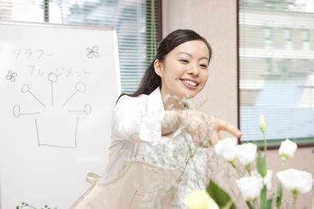 Flower arrangements classroomの写真素材