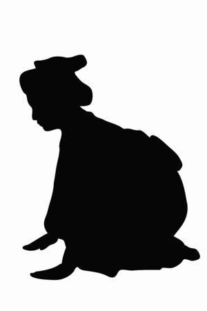 Kimono silhouetteの写真素材