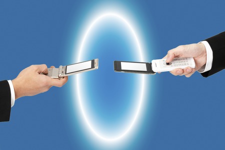 Businessman to infrared communication