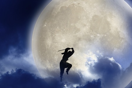 Ninja silhouetteの写真素材