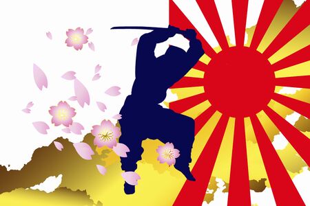 Ninja silhouetteの写真素材