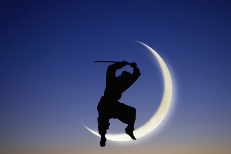 Ninja silhouetteの写真素材