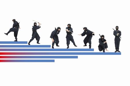 Ninja and chartの写真素材