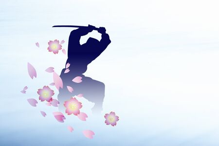 Ninja silhouetteの写真素材