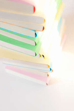 Books were stacked on the windowsの写真素材