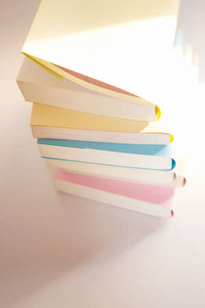 Books were stacked on the windows