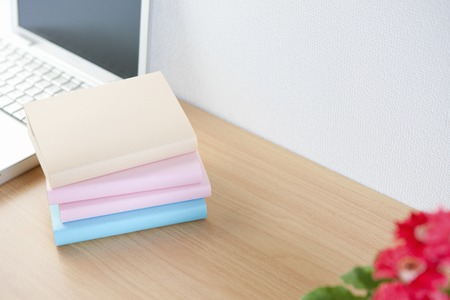 Books on the deskの写真素材